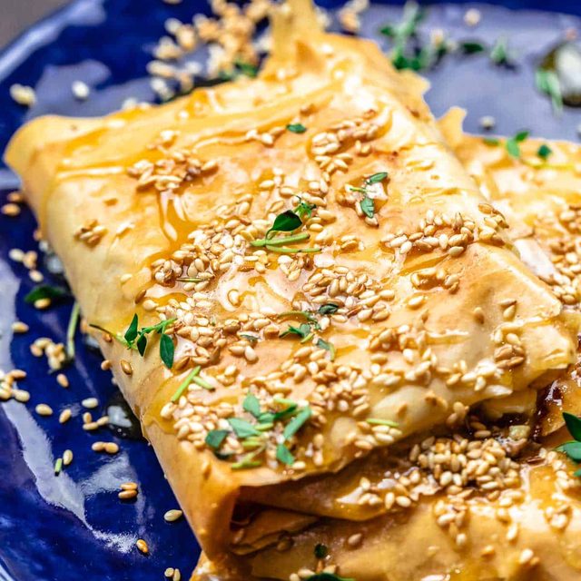 Feta with honey and sesame