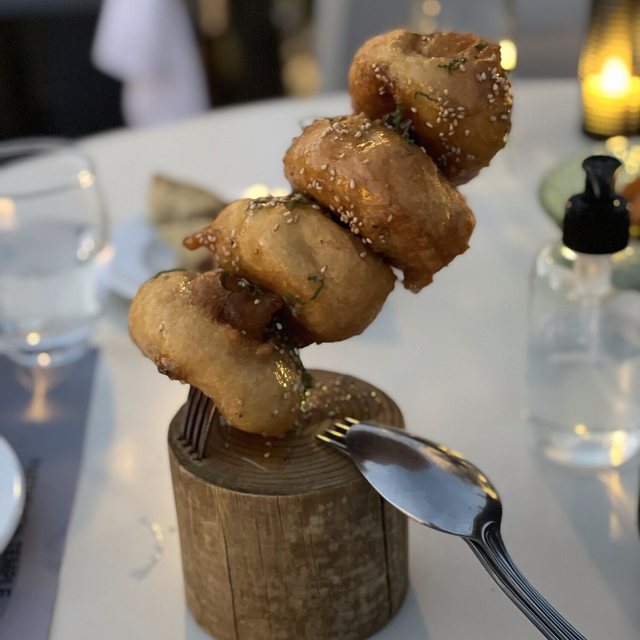 Fritters on a stand