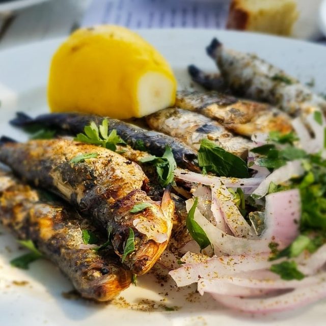 Grilled sardines